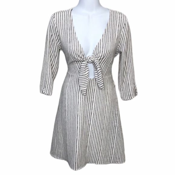 Mimi Chica Striped Front Tie Dress - Picture 1 of 5